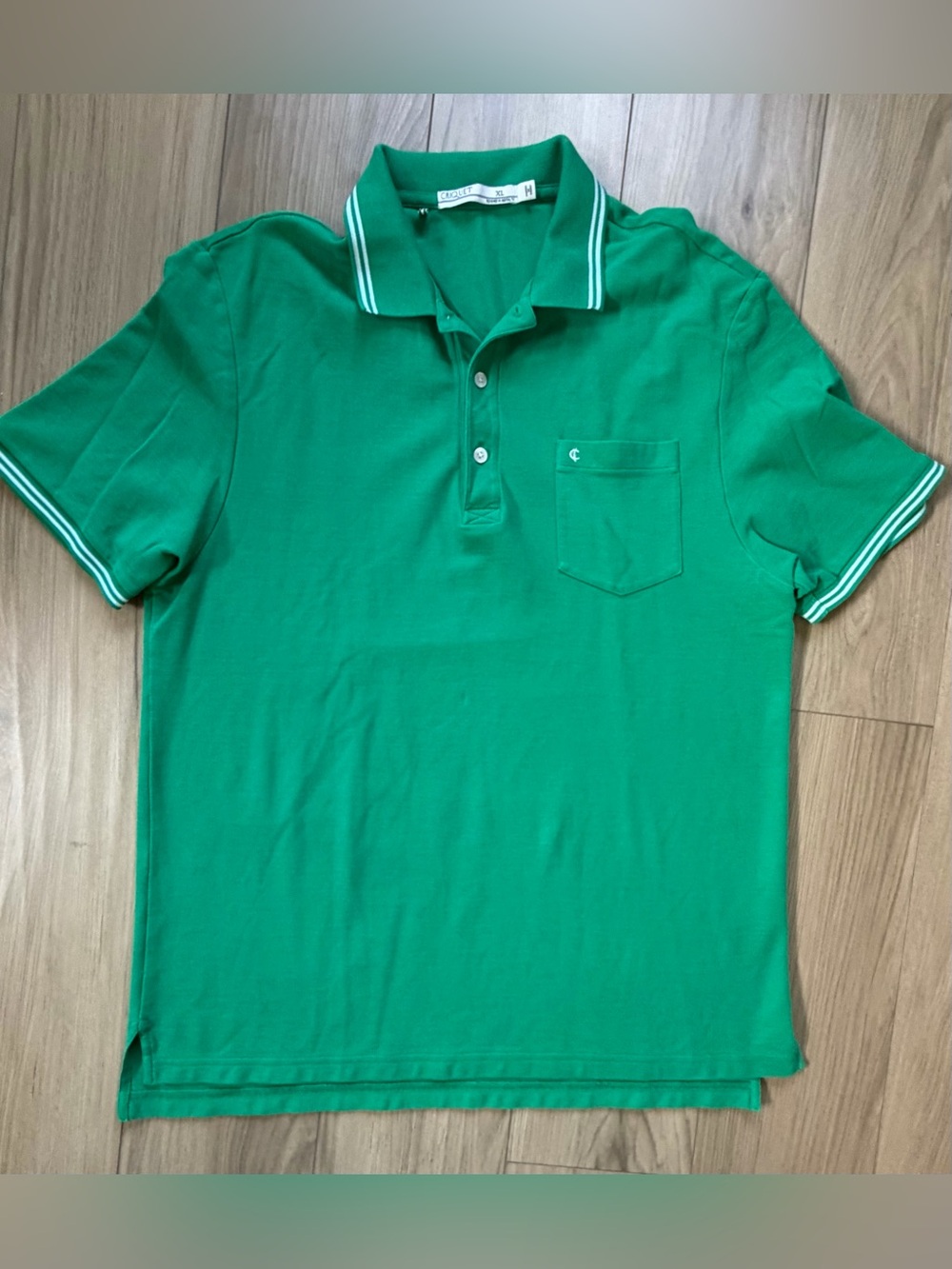 Criquet Polo Shirt Mens XL Green 100% Pima Cotton Short Sleeve